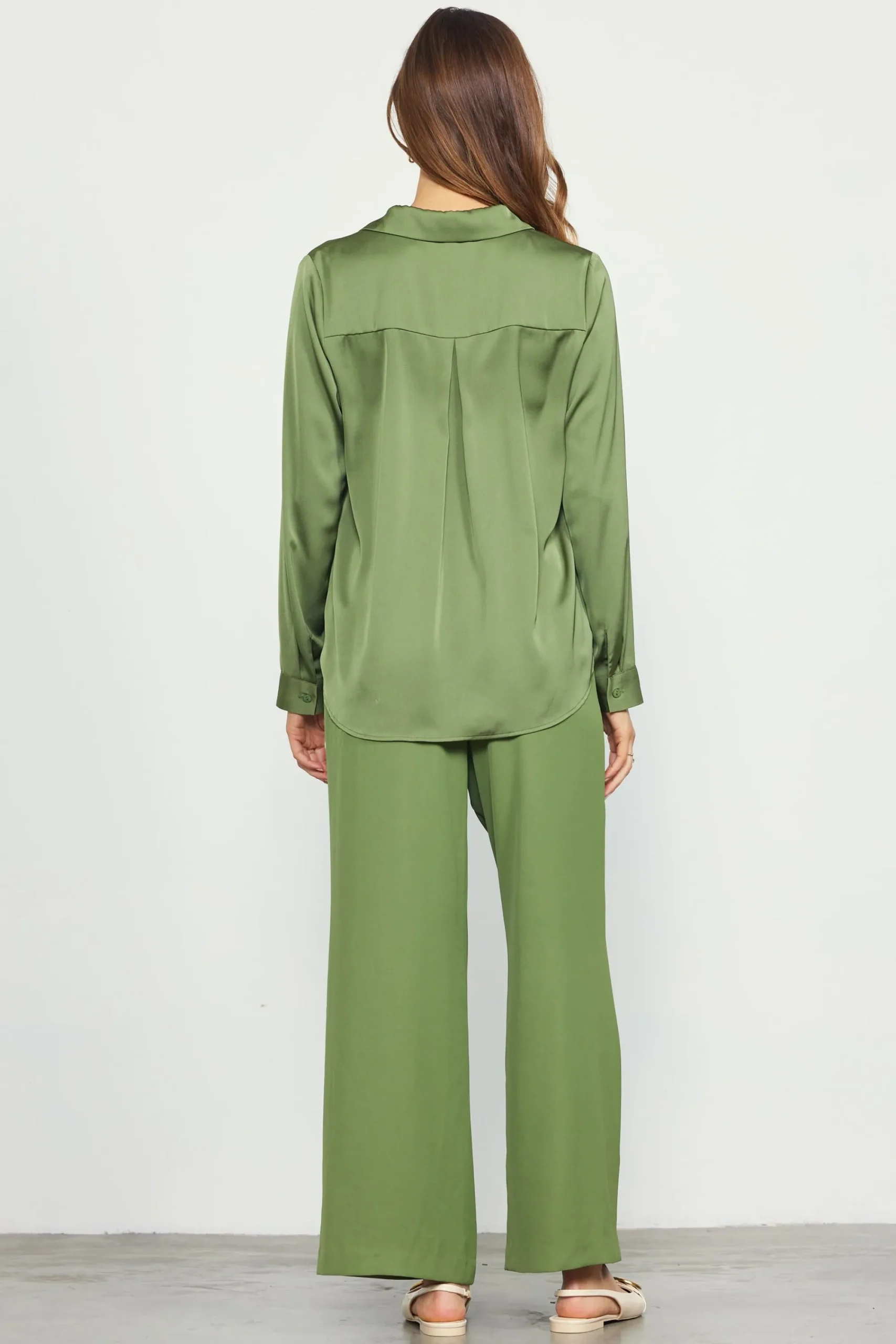 SKIES ARE BLUE Recycled Button Down Top* Blouses|Long Sleeve Tops