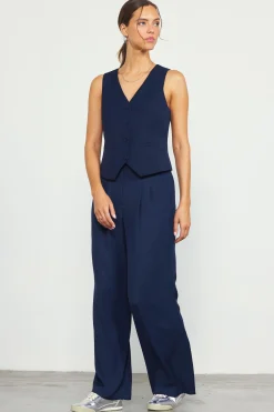 SKIES ARE BLUE Recycled Button Down Vest* Sleeveless Tops