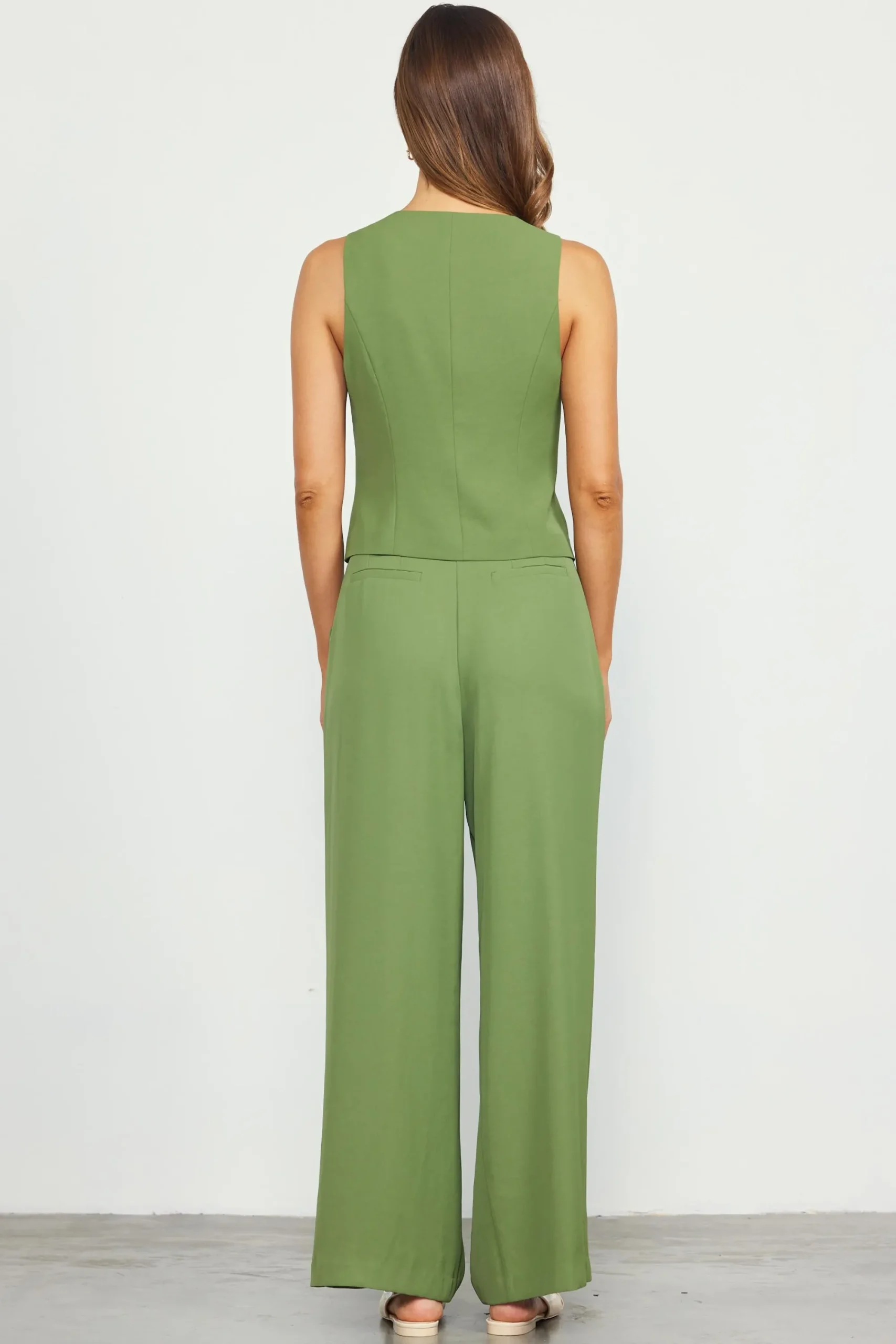 SKIES ARE BLUE Recycled Button Down Vest* Sleeveless Tops