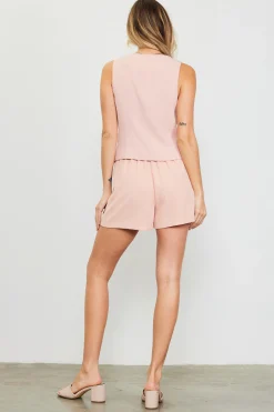 SKIES ARE BLUE Recycled Button Down Vest* Sleeveless Tops