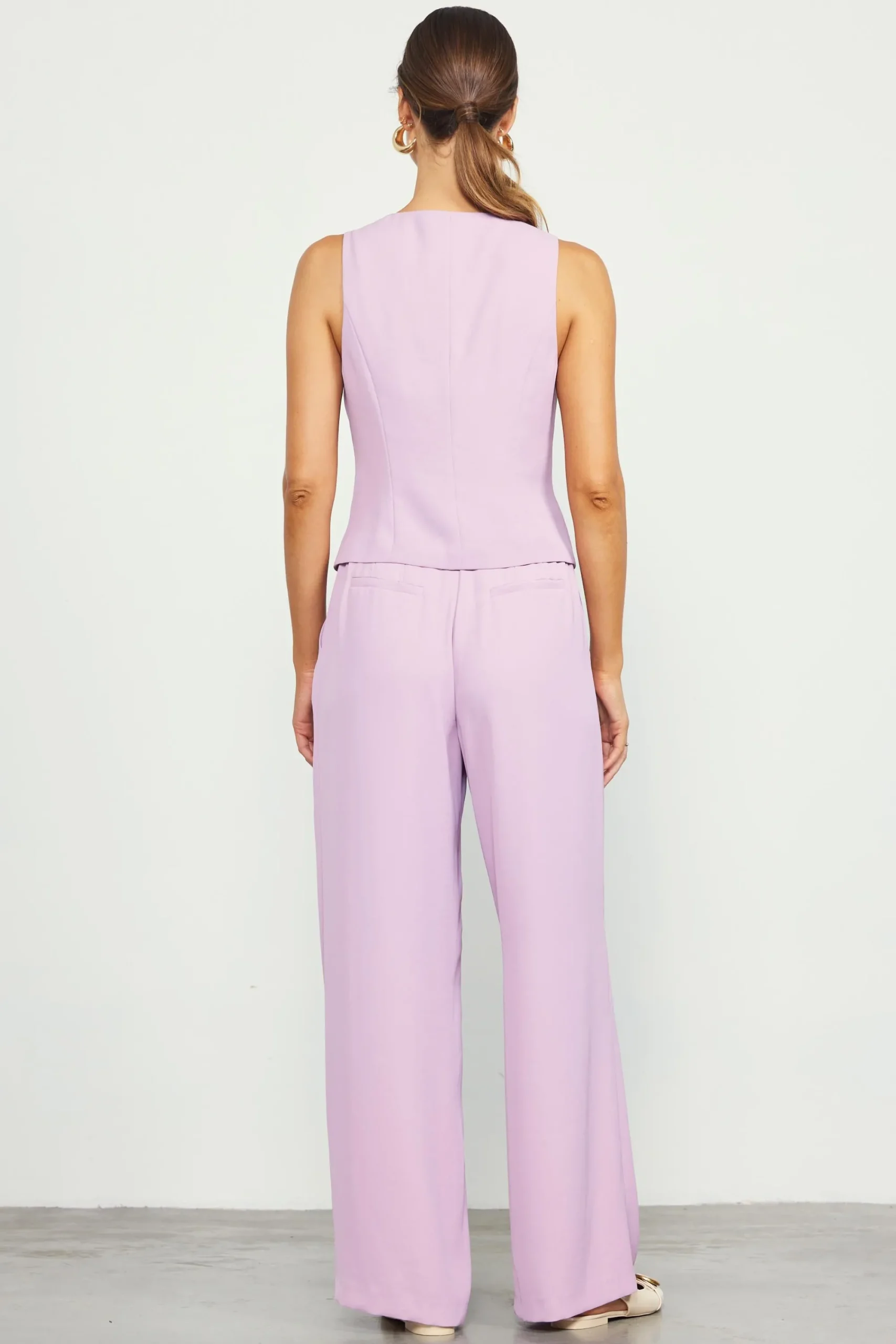 SKIES ARE BLUE Recycled Button Down Vest* Sleeveless Tops