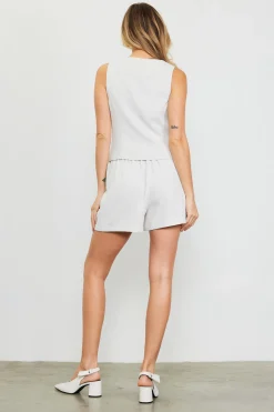 SKIES ARE BLUE Recycled Button Down Vest* Sleeveless Tops