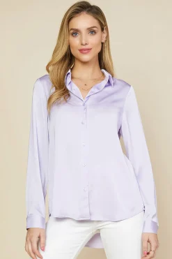 SKIES ARE BLUE Recycled Classic Button Down Top* Blouses|Long Sleeve Tops