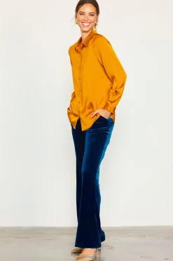 SKIES ARE BLUE Recycled Classic Button Down Top* Long Sleeve Tops