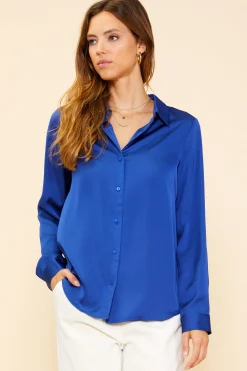 SKIES ARE BLUE Recycled Classic Button Down Top* Blouses|Long Sleeve Tops