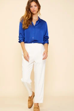 SKIES ARE BLUE Recycled Classic Button Down Top* Blouses|Long Sleeve Tops