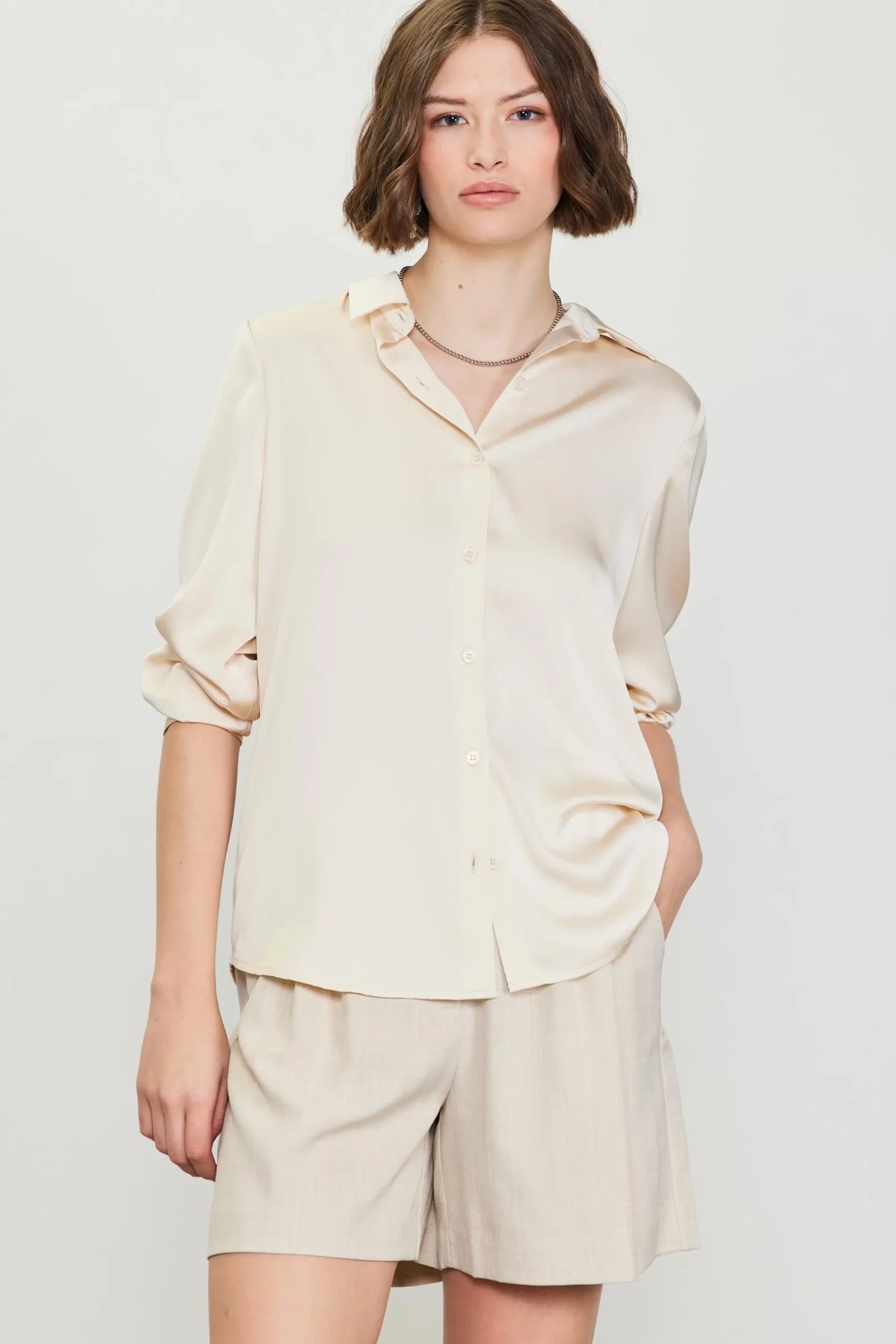 SKIES ARE BLUE Recycled Classic Button Down Top* Blouses|Long Sleeve Tops