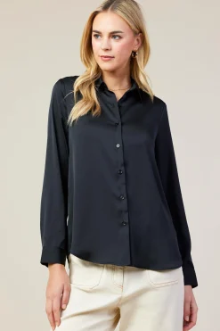 SKIES ARE BLUE Recycled Classic Button Down Top* Blouses|Long Sleeve Tops