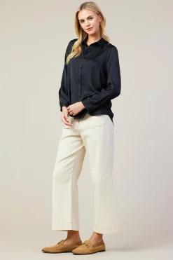 SKIES ARE BLUE Recycled Classic Button Down Top* Blouses|Long Sleeve Tops