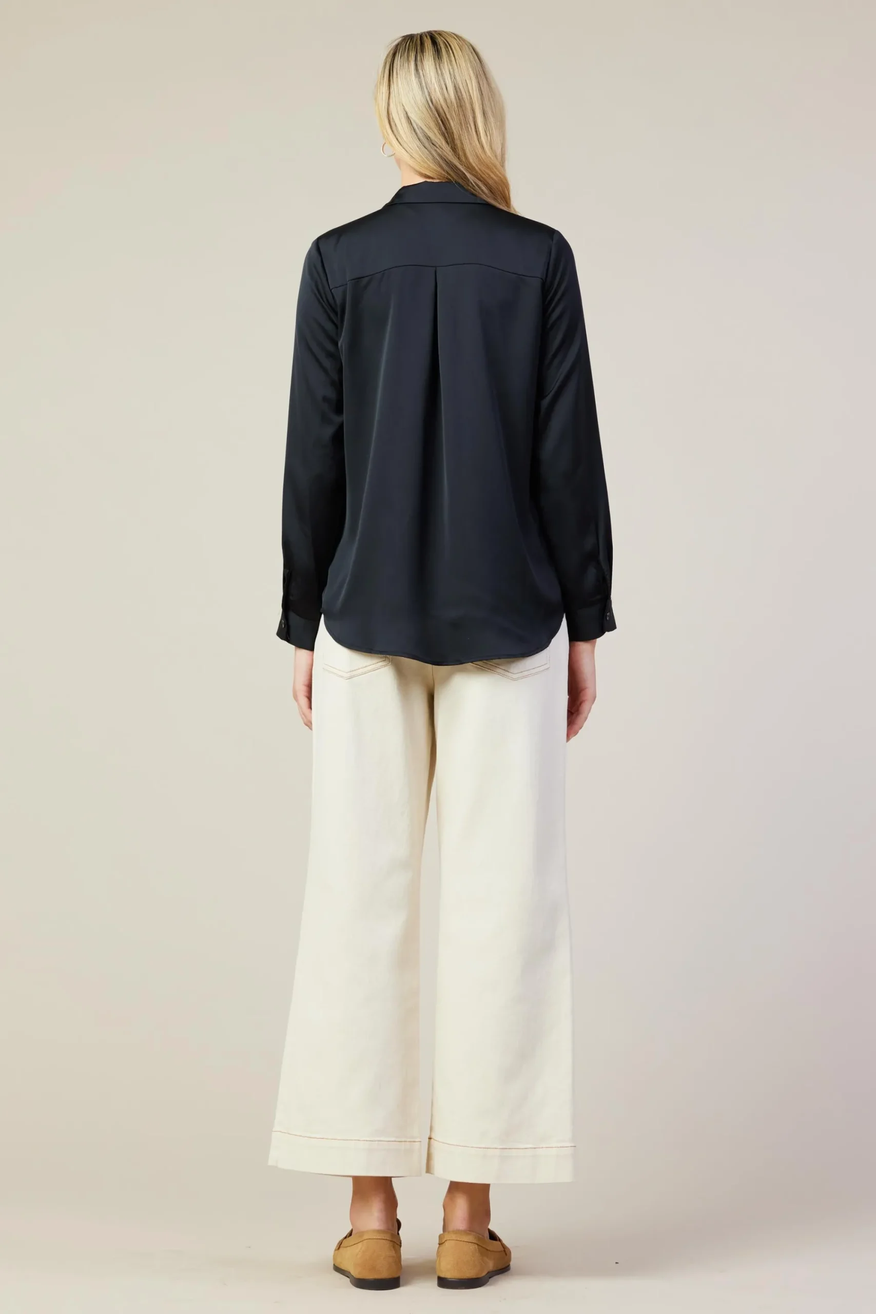 SKIES ARE BLUE Recycled Classic Button Down Top* Blouses|Long Sleeve Tops