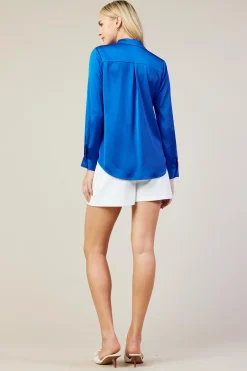 SKIES ARE BLUE Recycled Classic Button Down Top* Blouses|Long Sleeve Tops