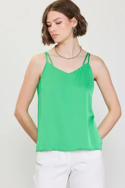 SKIES ARE BLUE Recycled Double Strap Cami* Sleeveless Tops