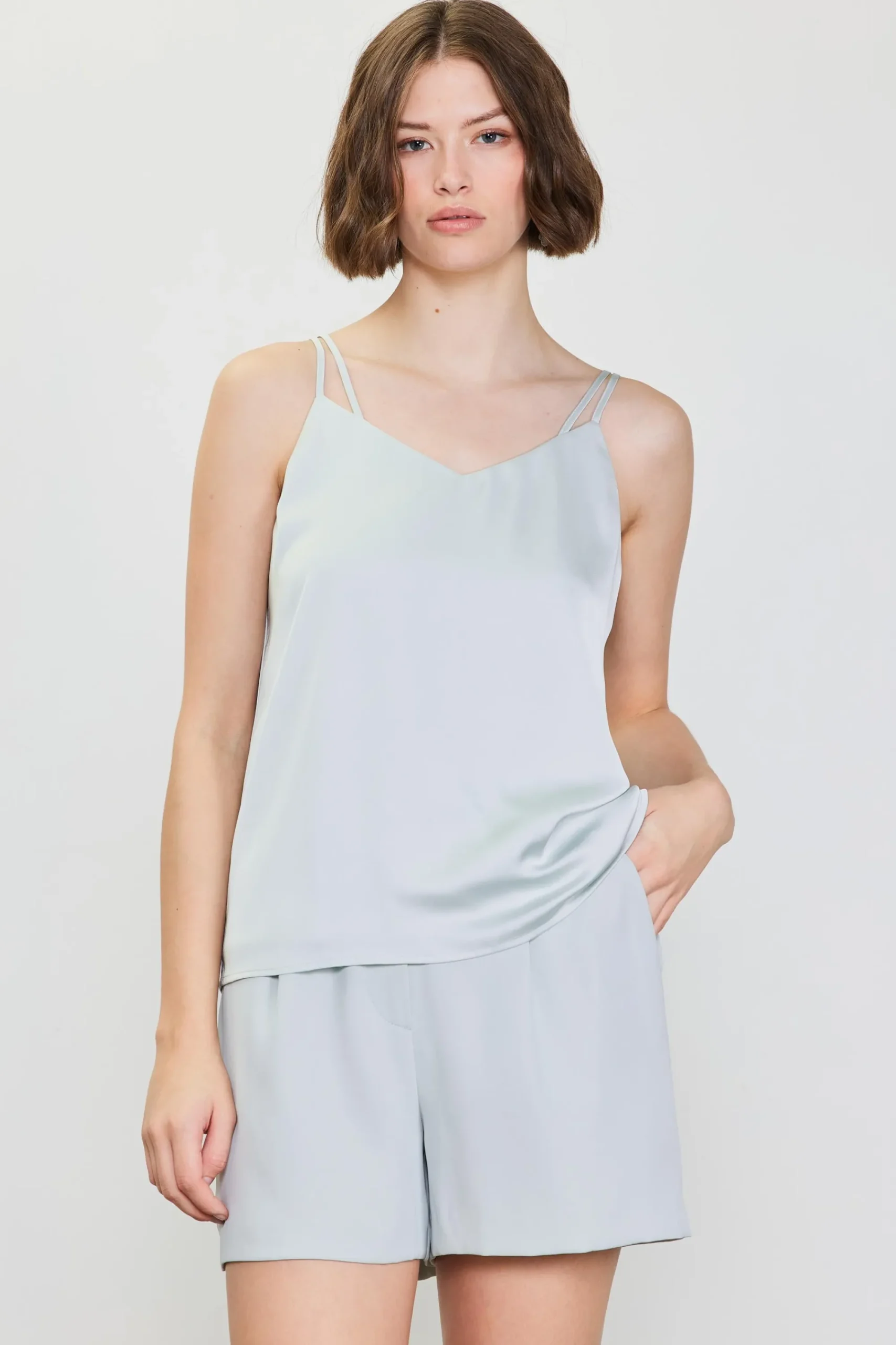SKIES ARE BLUE Recycled Double Strap Cami* Sleeveless Tops