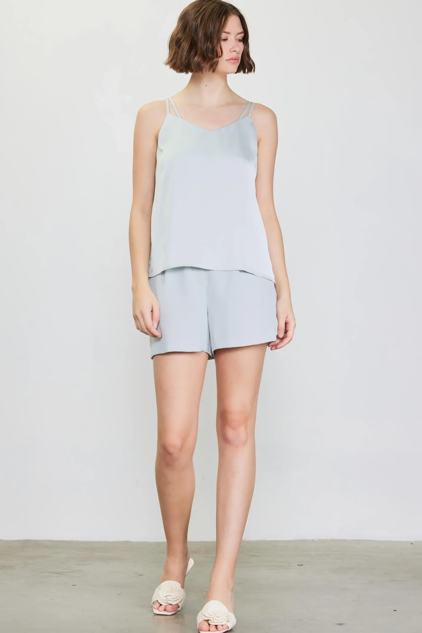 SKIES ARE BLUE Recycled Double Strap Cami* Sleeveless Tops