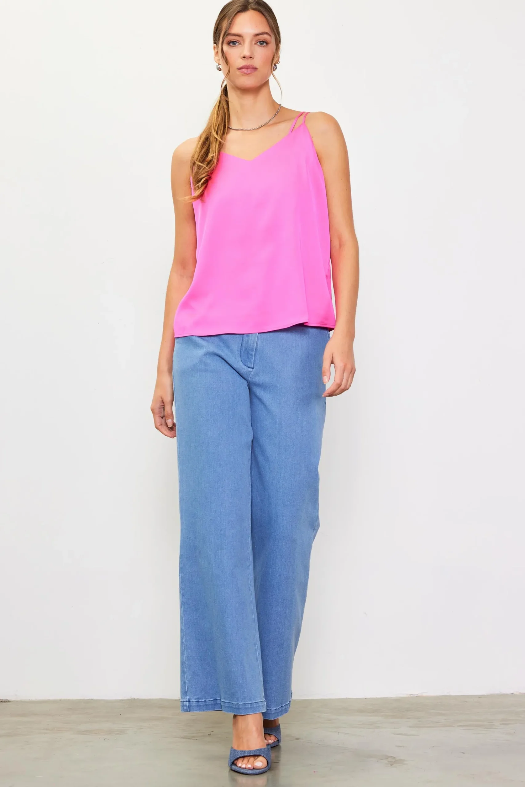 SKIES ARE BLUE Recycled Double Strap Cami* Sleeveless Tops