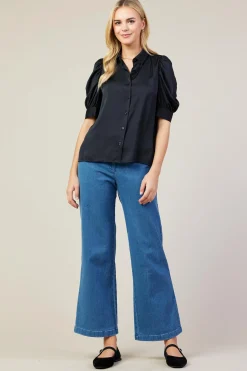 SKIES ARE BLUE Recycled Shirred Sleeve Blouse* Blouses|Short Sleeve Tops