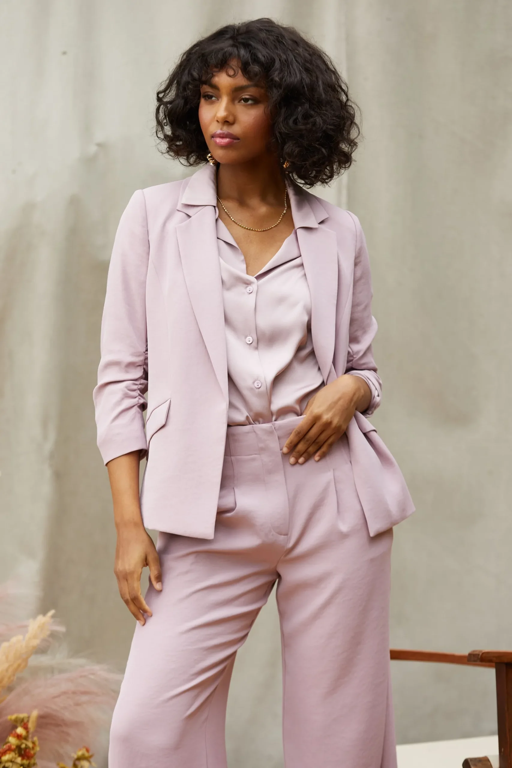 SKIES ARE BLUE Recycled Shirred Sleeve Blazer* Blazers