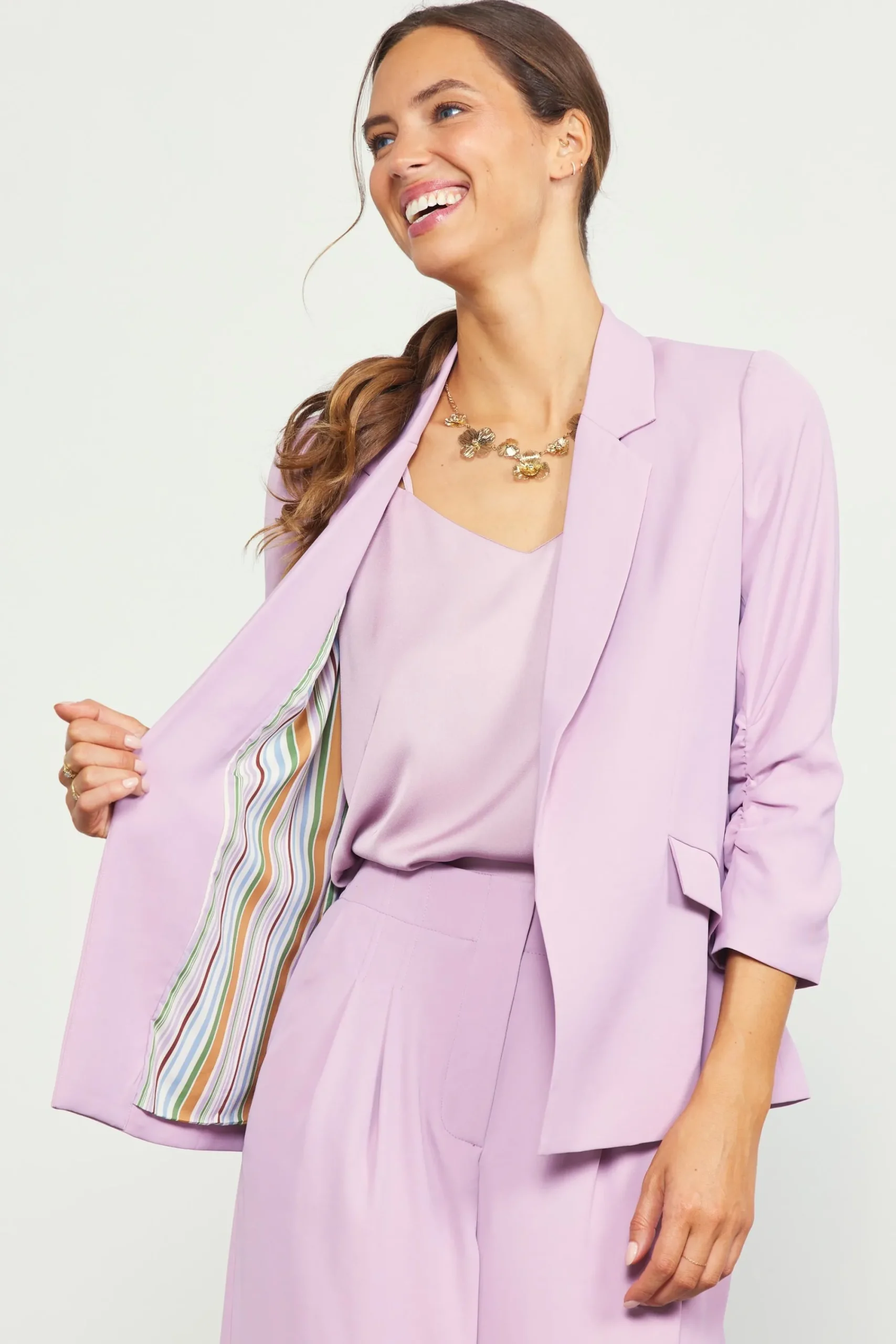 SKIES ARE BLUE Recycled Shirred Sleeve Blazer* Blazers