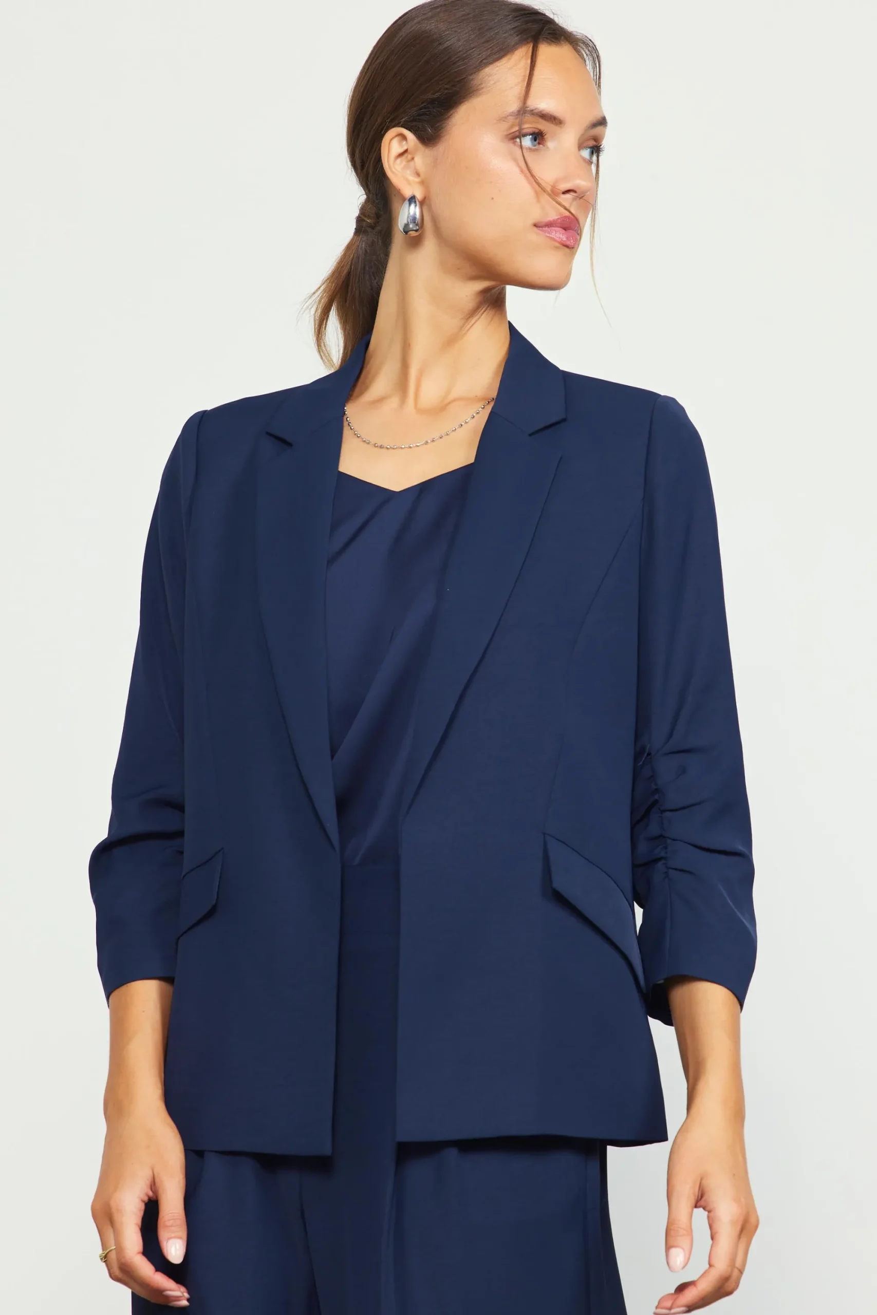 SKIES ARE BLUE Recycled Shirred Sleeve Blazer* Blazers