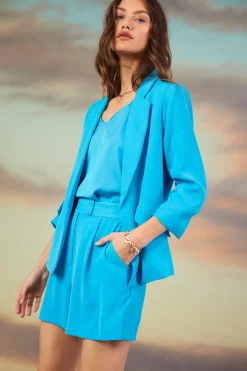 SKIES ARE BLUE Recycled Shirred Sleeve Blazer* Blazers