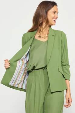 SKIES ARE BLUE Recycled Shirred Sleeve Blazer* Blazers