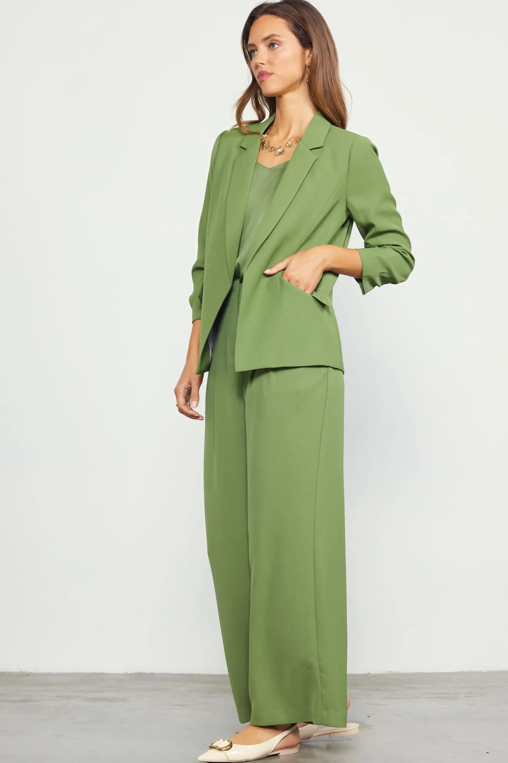 SKIES ARE BLUE Recycled Shirred Sleeve Blazer* Blazers