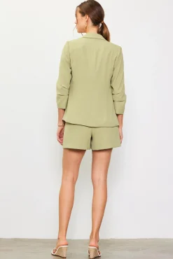 SKIES ARE BLUE Recycled Shirred Sleeve Blazer* Blazers