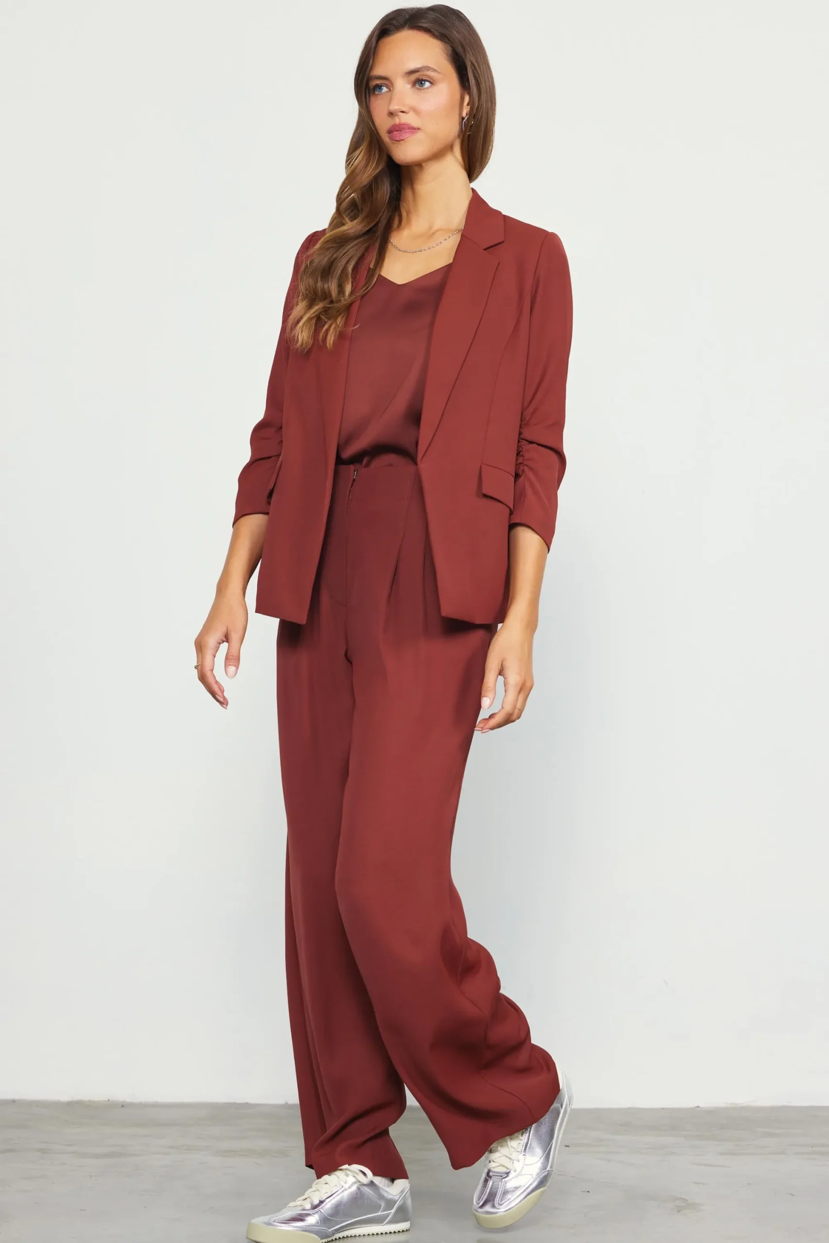 SKIES ARE BLUE Recycled Shirred Sleeve Blazer* Blazers