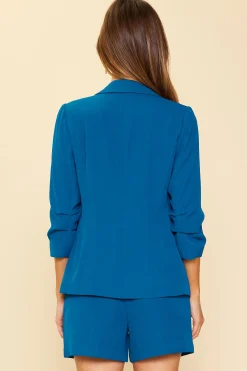 SKIES ARE BLUE Recycled Shirred Sleeve Blazer* Blazers