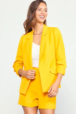 SKIES ARE BLUE Recycled Shirred Sleeve Blazer* Blazers