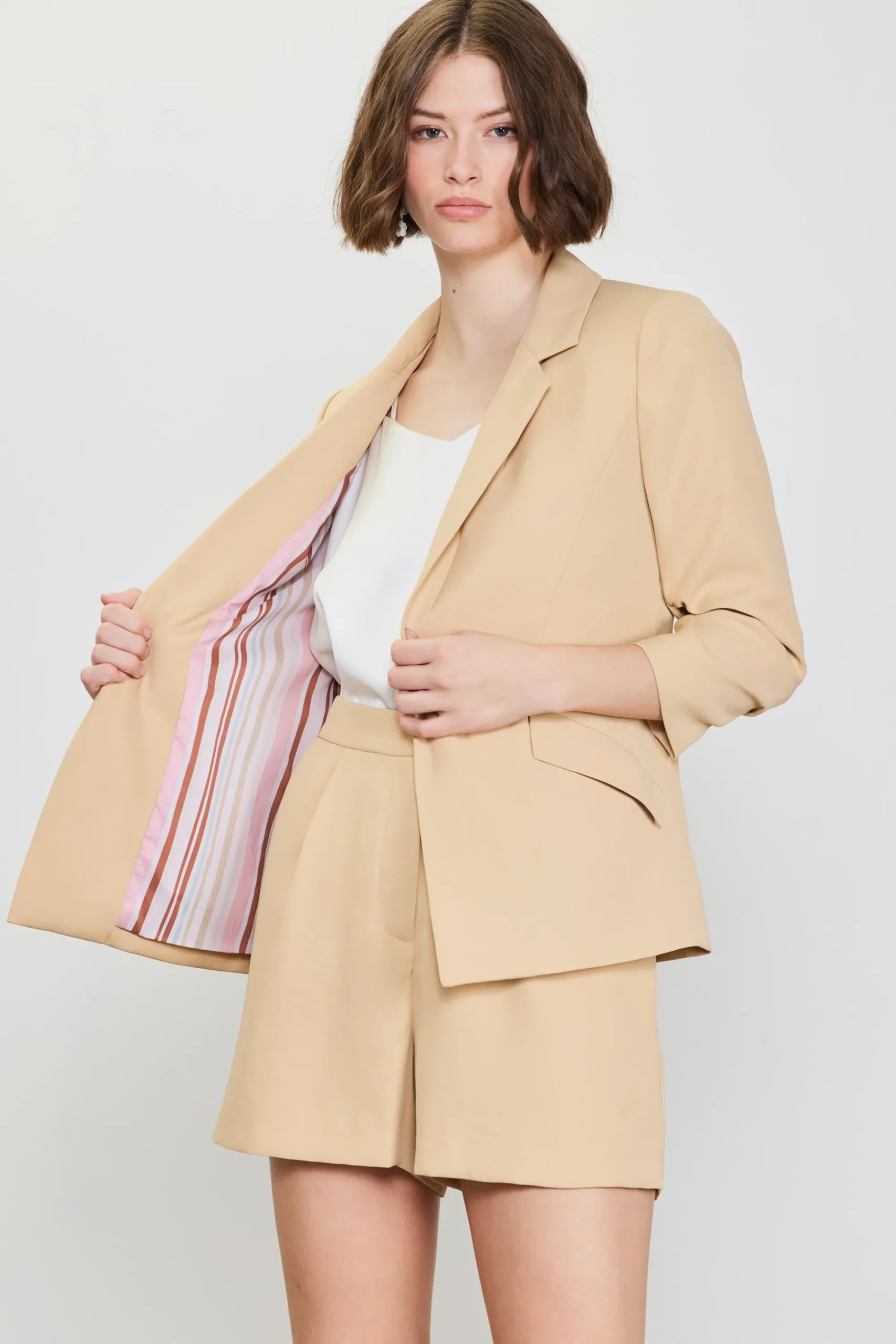 SKIES ARE BLUE Recycled Shirred Sleeve Blazer* Blazers