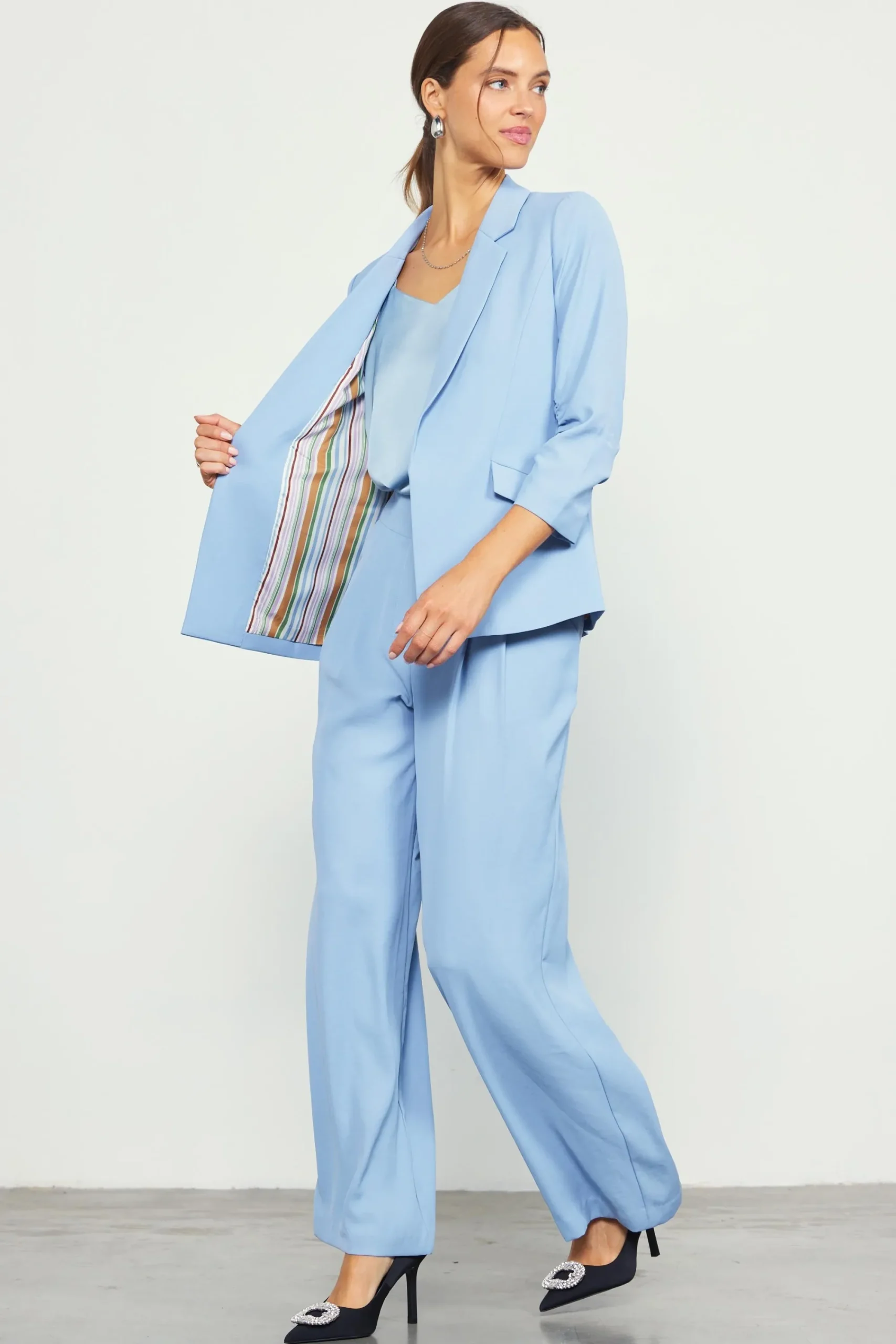 SKIES ARE BLUE Recycled Shirred Sleeve Blazer* Blazers