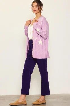 SKIES ARE BLUE Recycled Star Motif Sweater Cardigan* Outerwear|Sweaters