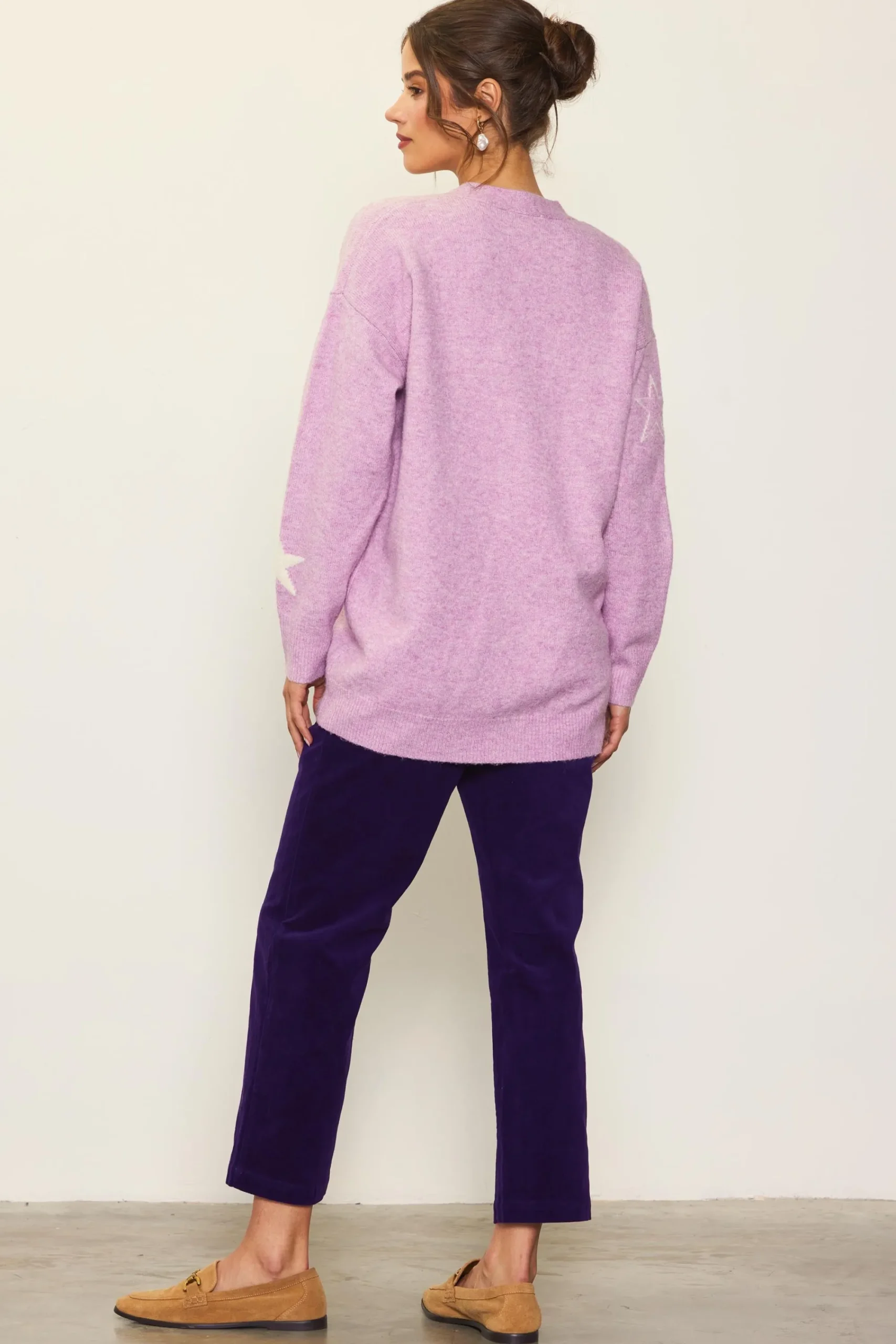 SKIES ARE BLUE Recycled Star Motif Sweater Cardigan* Outerwear|Sweaters