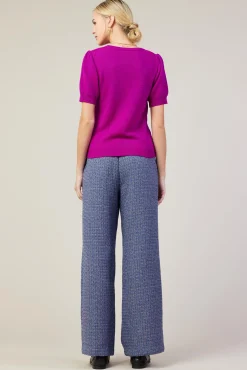 SKIES ARE BLUE Recycled Yarn Short Sleeve Sweater* Sweaters