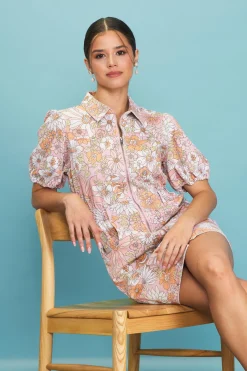 SKIES ARE BLUE Retro Collared Mini Dress* Mini Dresses