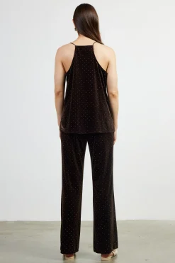 SKIES ARE BLUE Rhinestone Velvet Cami* Sleeveless Tops