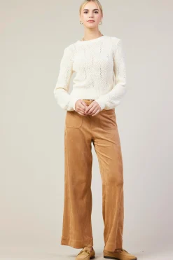 SKIES ARE BLUE Rhomboid Pattern Crew Neck Sweater* Sweaters