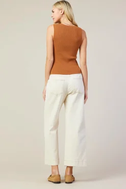 SKIES ARE BLUE Ribbed Knit Tank Vest* Sleeveless Tops