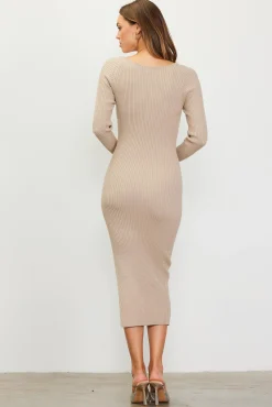 SKIES ARE BLUE Ribbed Sweater Dress* Midi Dresses|Sweaters