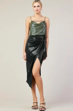 SKIES ARE BLUE Ring Tie Wrap Midi Skirt* Skirts