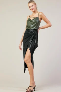 SKIES ARE BLUE Ring Tie Wrap Midi Skirt* Skirts