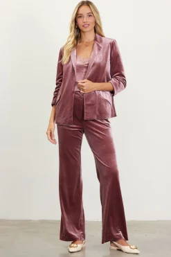 SKIES ARE BLUE Ruched Velvet Blazer* Blazers