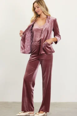 SKIES ARE BLUE Ruched Velvet Blazer* Blazers