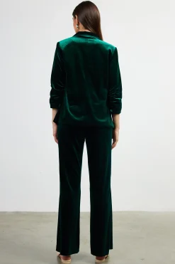 SKIES ARE BLUE Ruched Velvet Blazer* Blazers