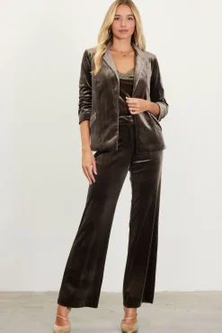 SKIES ARE BLUE Ruched Velvet Blazer* Blazers