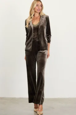 SKIES ARE BLUE Ruched Velvet Blazer* Blazers