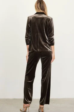 SKIES ARE BLUE Ruched Velvet Blazer* Blazers