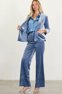 SKIES ARE BLUE Ruched Velvet Blazer* Blazers