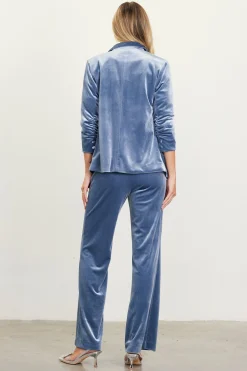 SKIES ARE BLUE Ruched Velvet Blazer* Blazers